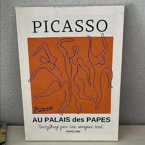 Picasso Orange and Black Art Print
